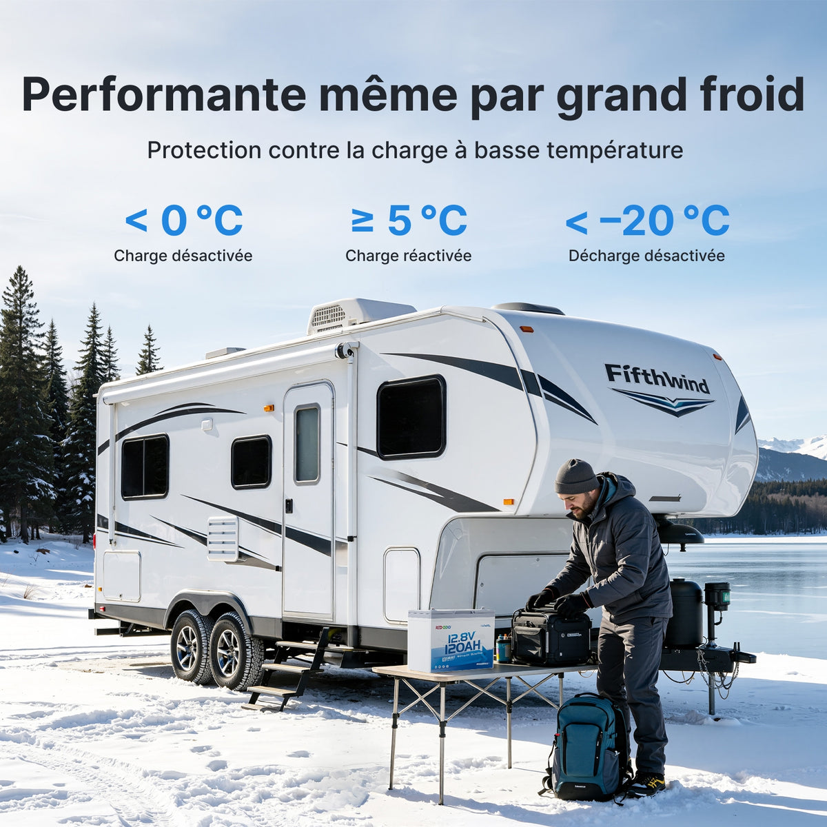 Redodo 12V 120Ah Mini LiFePO4 avec Bluetooth