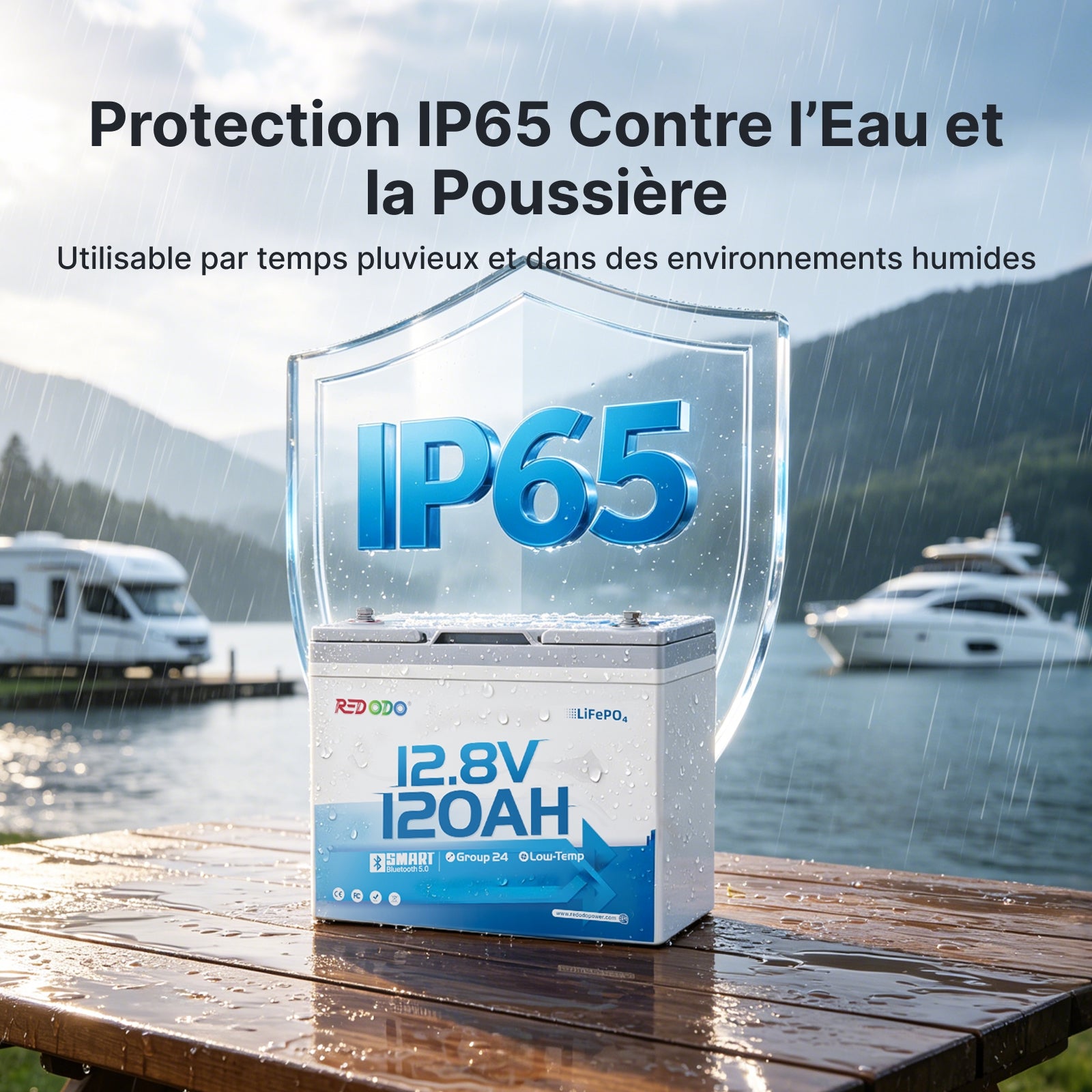 Redodo 12V 120Ah Mini LiFePO4 avec Bluetooth