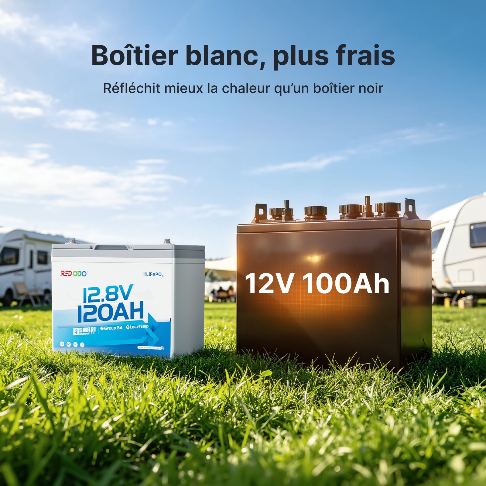 Redodo 12V 120Ah Mini LiFePO4 avec Bluetooth