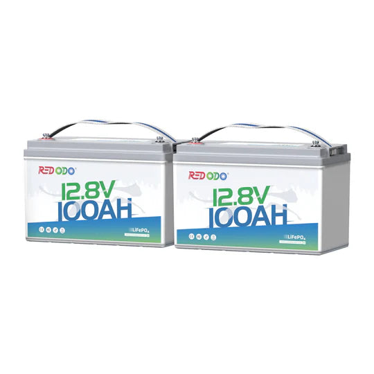 Redodo Batterie Lithium LiFePO4 12V 100Ah - Batterie Solaire，Cellule de Qualité EV