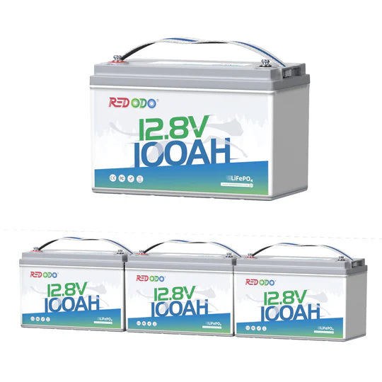 Redodo Batterie Lithium LiFePO4 12V 100Ah - Batterie Solaire，Cellule de Qualité EV