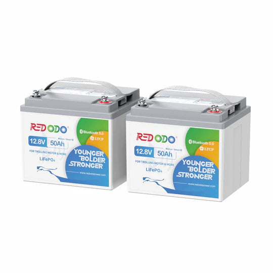 Redodo Batterie Lithium LiFePO4 12V 50Ah Mini Bluetooth - Prot. basse temp. - Petite taille