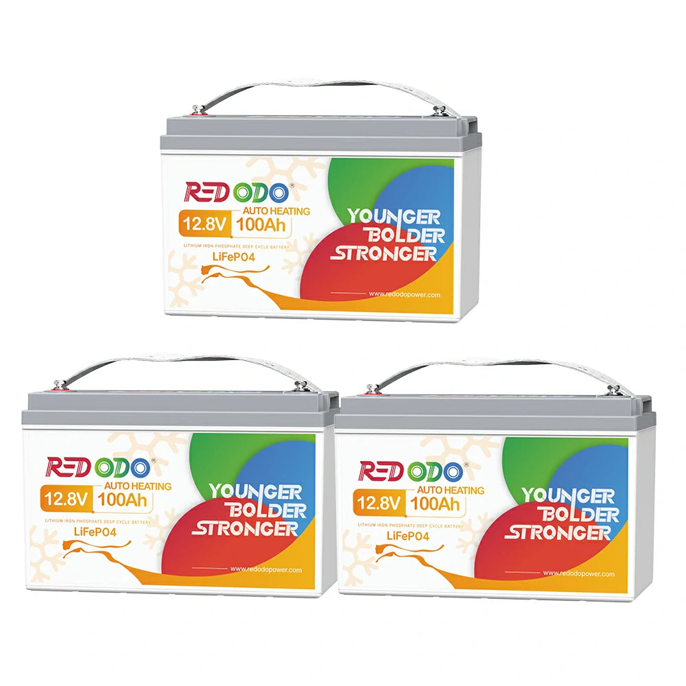 Redodo Batterie lithium LiFePO4 12V 100Ah Auto-Chauffage