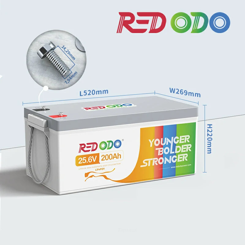 Redodo Batterie Lithium LiFePO4 24V 200Ah
