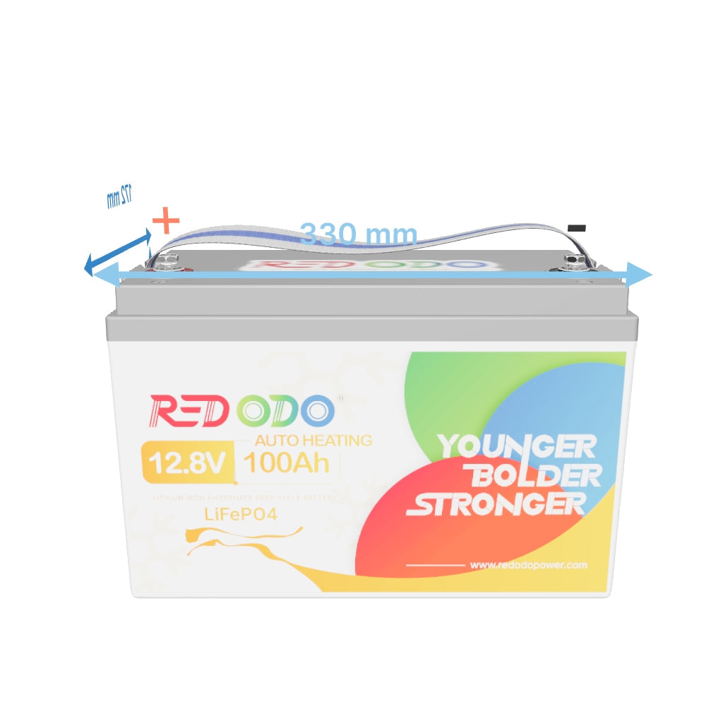 Redodo Batterie lithium LiFePO4 12V 100Ah Auto-Chauffage