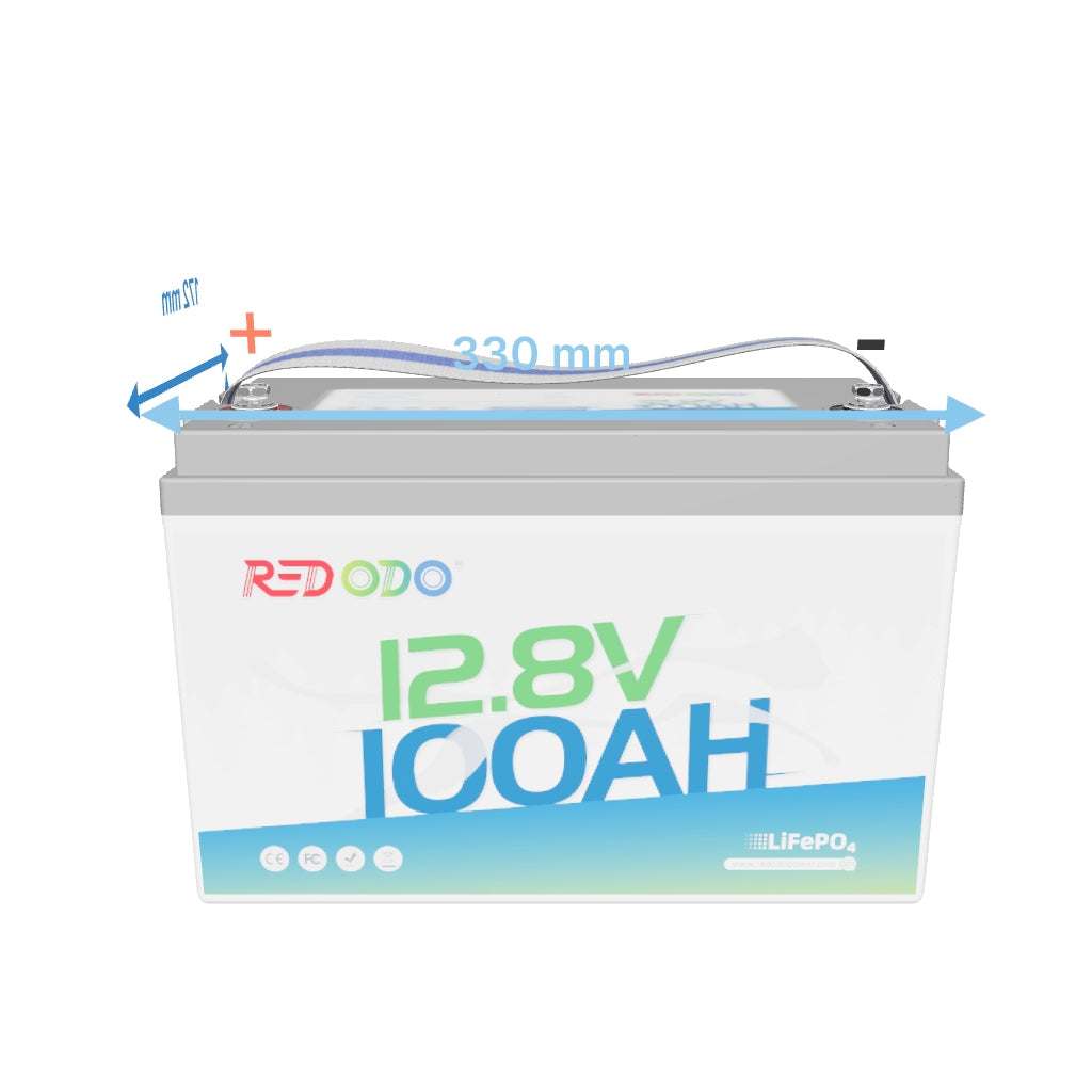 Redodo 12V 100Ah Batterie Lithium LiFePO4  - Batterie Solaire，Cellule de Qualité EV