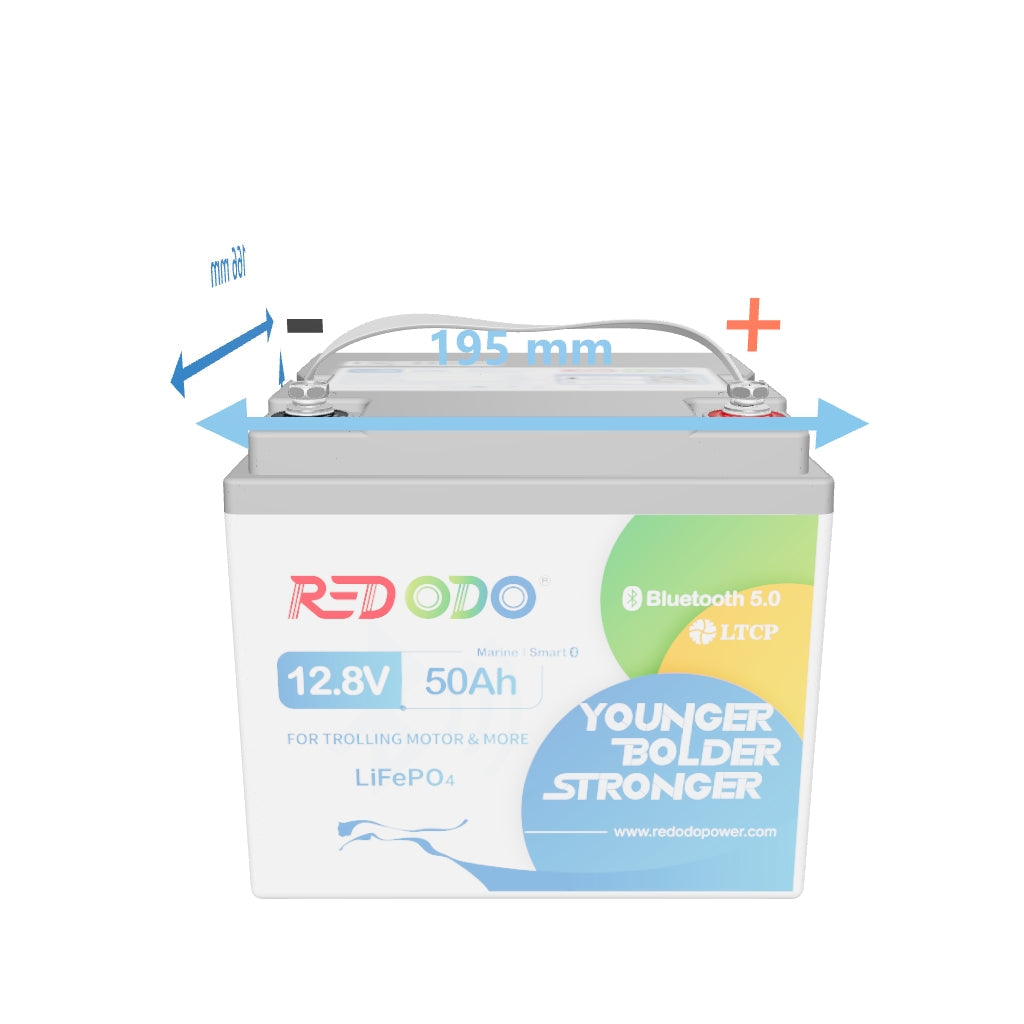 Redodo Batterie Lithium LiFePO4 12V 50Ah Mini Bluetooth - Prot. basse temp. - Petite taille