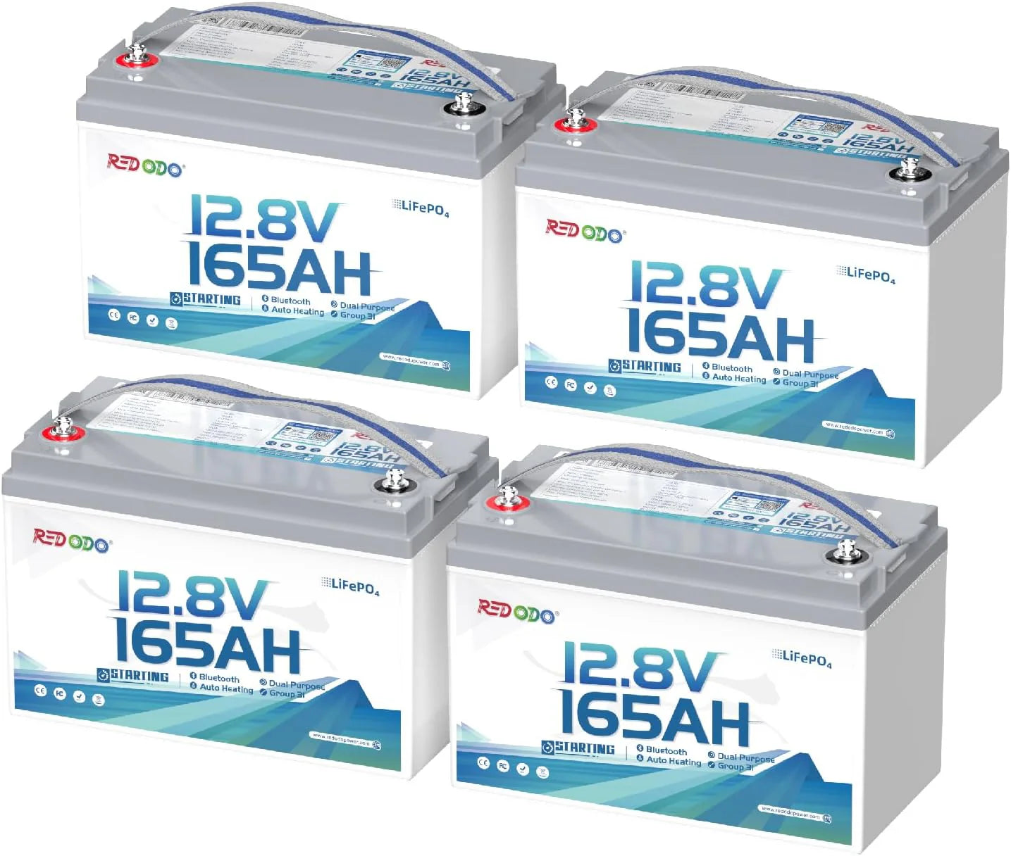 Redodo 12V 165Ah à double usage Batterie marine LiFePO4 avec Bluetooth